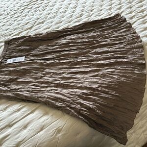 Eileen Fisher Crushed Silk Flared Skirt Cocoa.  New with tags.